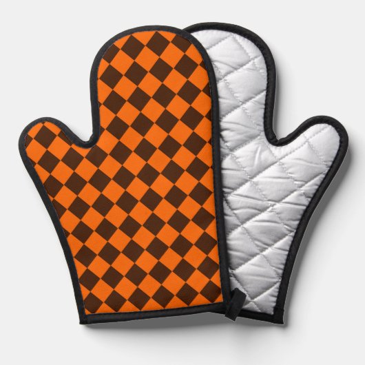 Motif Orange Brown Diamond Checker (Recto/Verso)