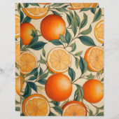 Motif orange vintage Papier fixe (Devant / Derrière)