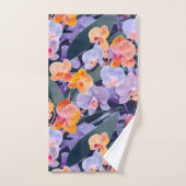 Motif orchidée coloré (Serviette à main)