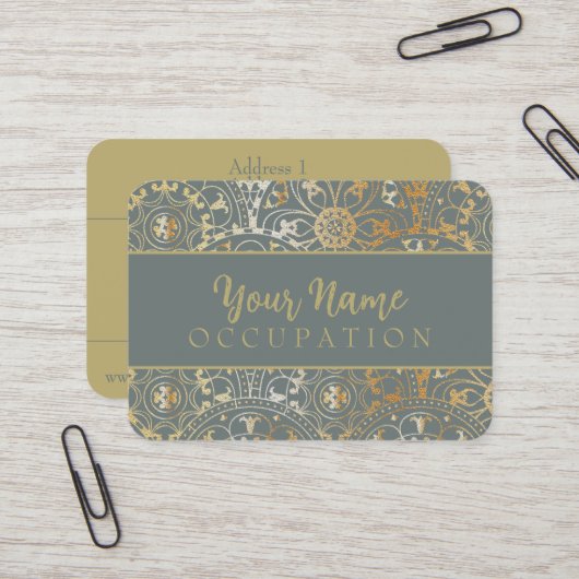 Motif Oriental Mandala - Carte de visite (Devant/Arrière en situation)