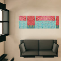 MOTIF ORIENTAL rouge Turquoise - Tapis, coureur