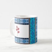 Motif oriental turc Mug bleu avec tulipes (Devant gauche)
