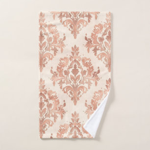 Motif ornemental à l'aquarelle damassé pêche chaud