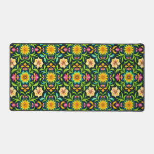 Motif ornemental floral aux couleurs vives