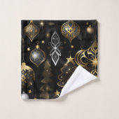 Motif Ornements Traditionnels Argent Et Or (Gant de toilette)