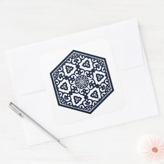 Motif ottoman 6 autocollant carré (Enveloppe)