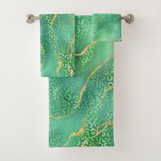 Motif Pailleté Or Agate Léopard Vert (En situation)