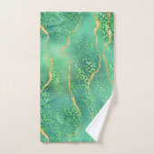 Motif Pailleté Or Agate Léopard Vert (Serviette à main)