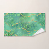 Motif Pailleté Or Agate Léopard Vert (Serviette à main)