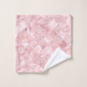 Motif pailleté satin rose élégant Design Glam (Gant de toilette)