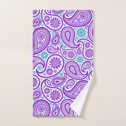 Motif paisible et turquoise (Serviette à main)