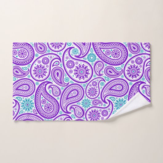 Motif paisible et turquoise (Serviette à main)