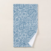 Motif paisley blanc un arrière - plan bleu (Serviette à main)