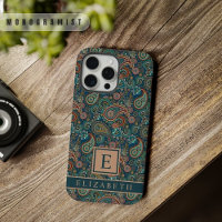 Motif Paisley Bleu Vert Personnalisable