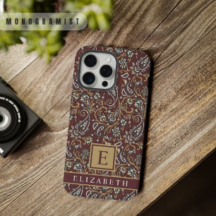 Motif Paisley Brun Gris Blanc Personnalisable
