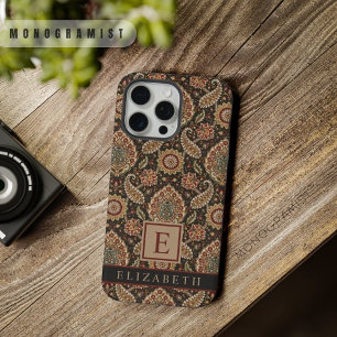 Motif Paisley Brun Rose Personnalisable