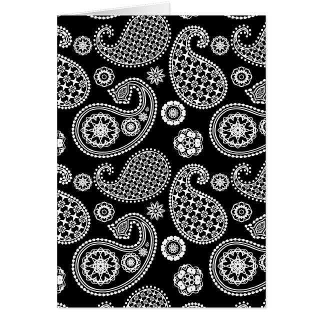 Motif Paisley, noir et blanc (Devant)