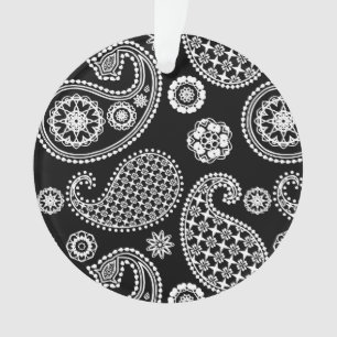 Motif Paisley, noir et blanc