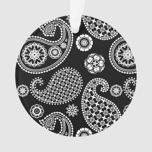 Motif Paisley, noir et blanc (devant)
