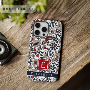 Motif Paisley Personnalisable Blanc Bleu Gris Roug