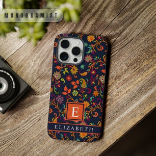 Motif Paisley personnalisable bleu marine foncé or
