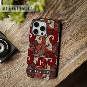 Motif Paisley Personnalisable Rouge Blanc Gris Mar