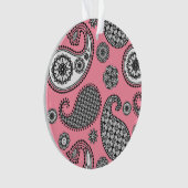 Motif Paisley, tons gris sur rose (devant)