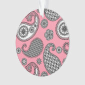 Motif Paisley, tons gris sur rose (devant)