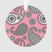 Motif Paisley, tons gris sur rose (devant)