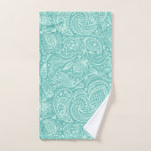 Motif Paisley vert et turquoise (Serviette à main)