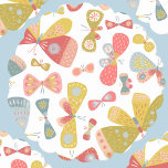 Motif papillon<br><div class="desc">Papillons en vert tendre,  rose,  bleu et jaune. Parfait pour ajouter cette touche supplémentaire à votre fête ou fête. Art original de Nic Squirrell.</div>