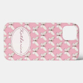 Motif papillon aquarelle | coque iphone rose (Verso (horizontal))