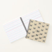 Motif Papillon bleu Denim Ajouter un Carnet texte (Intérieur)
