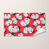 Motif papillon de chou sur rouge (Serviette à main)