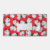 Motif papillon de chou sur rouge (Clavier et souris)