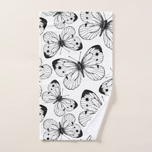 Motif papillon de choux (Serviette à main)