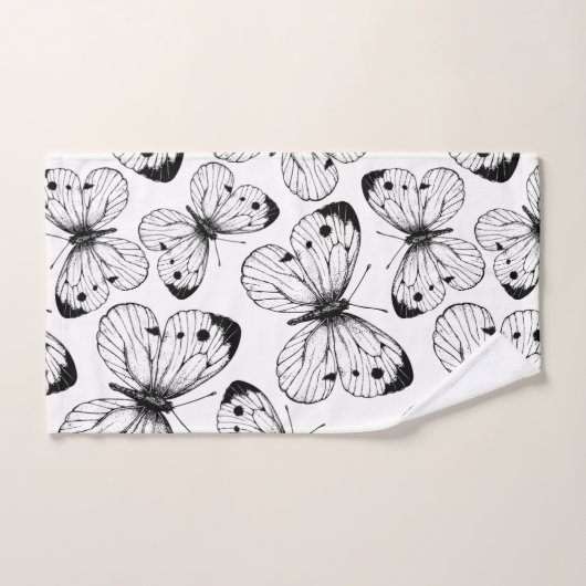 Motif papillon de choux (Serviette à main)