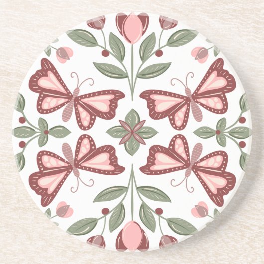 Motif papillon Dessous de verre à main (Devant)