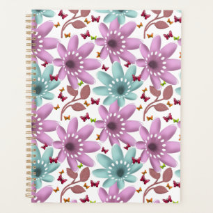 Motif papillon floral sans couture   Rose et menth