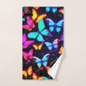 Motif Papillon Néon (Serviette à main)