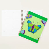 Motif papillon patchwork sur fond vert