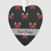 Motif papillon rouge et noir (devant)