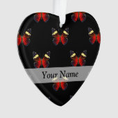 Motif papillon rouge et noir (devant)