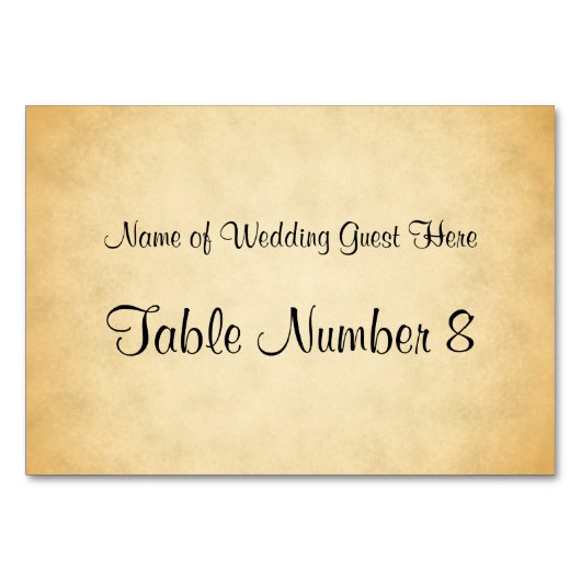 Motif Parchemin Design Mariage Cartes de Place (Devant)