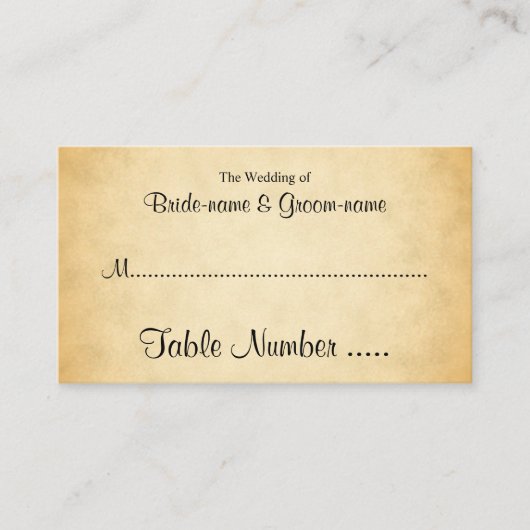 Motif Parchemin Design Mariage Cartes de Place (Devant)