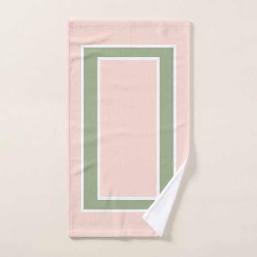 Motif Pastel Blush Pink Sage Green Block (Serviette à main)