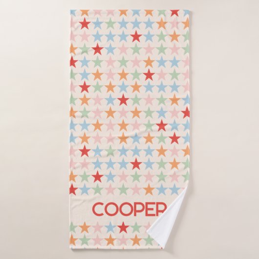 Motif pastel moderne avec nom (Serviette de bain)