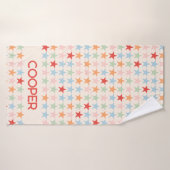 Motif pastel moderne avec nom (Serviette de bain)