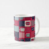 Motif, patchwork avec tasses dessinées à la main, (Devant droit)