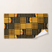 Motif Patchwork Citrouille Halloween (Serviette à main)